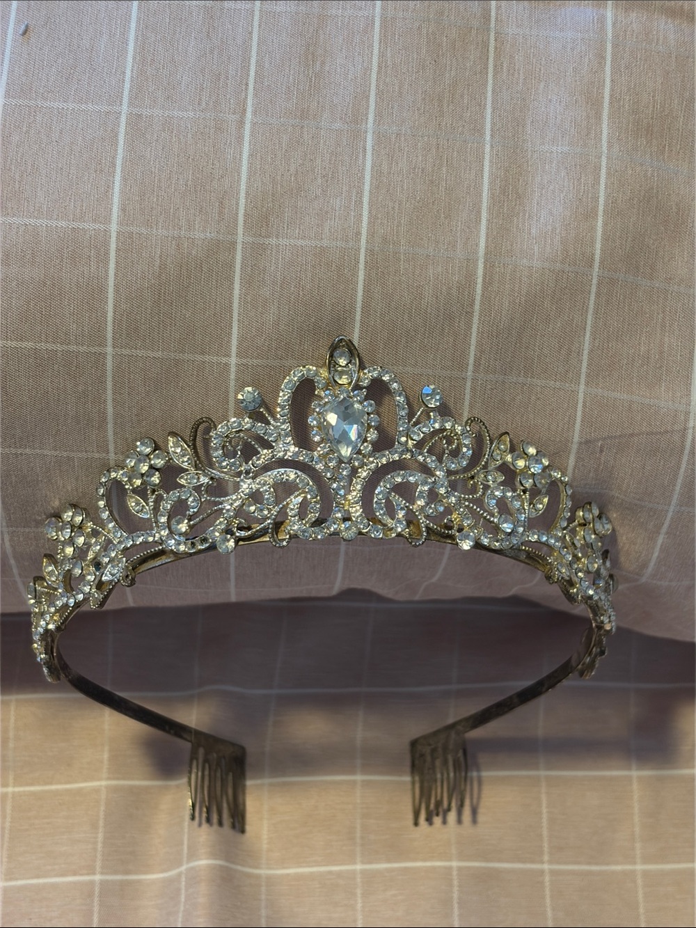 Gold Crystal Rhinestone Tiara Headband